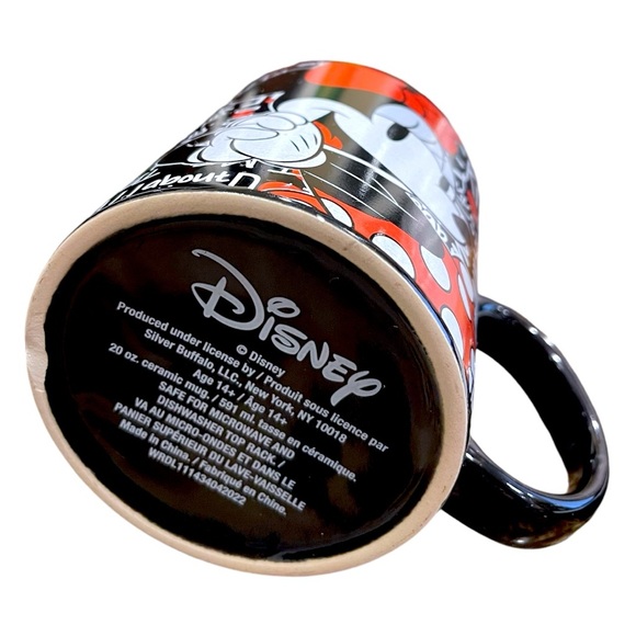 Disney Large Black & Red Minnie Mouse Typographic Ceramic Mug 20 oz. - Picture 9 of 9